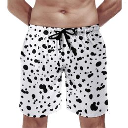 Men's Shorts Dalmatian Spot Board Elastic Waist Big Size Short Animal Dots Print Male Pants Comfortable