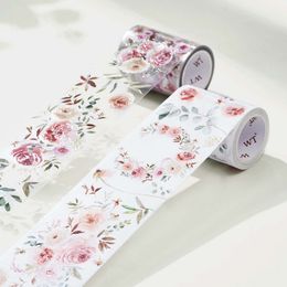 Adhesive Tapes 6cm5M Fall Flowers Wide Washi PET Tape Original Brand Lovely Masking DIY Scrapbooking Sticker 2016 230907