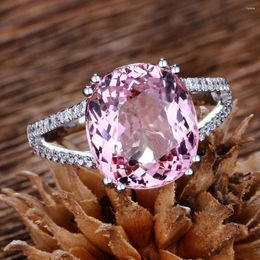 Wedding Rings Women's Fashion Luxury Silver Pink Zircon Ring Engagement Gift Jewellery Wholesale