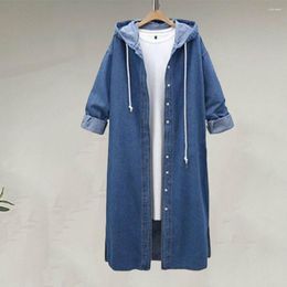 Women's Trench Coats Streetwear Women Coat Soft Warm Great Stitching Trendy Ankle Length Long Sleeve Winter Jacket Fall Clothing