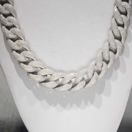 Kibo Hip Hop Jewellery 20mm Wide Gra Moissanite Diamond Silver Cuban Link Chain for Mens Miami Necklace Mjtug