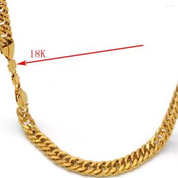 Chains Men's 18 K Stamp Link Solid Yellow Gold GF Thick Necklace Chain 23.6" 10 Mm Wide 90g Burly