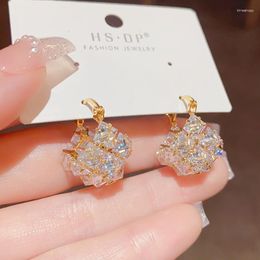 Hoop Earrings Premium And Exquisite Ultra Sparkling Zircon Triangular With Fashionable Luxurious Style Elegant Light Luxury Earrings.