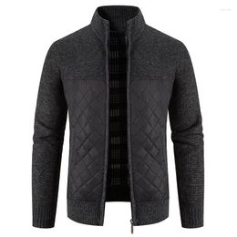 Men's Sweaters 2023 Autumn Winter Cardigan Fashion Patchwork Warm Knitted Sweater Casual Knitwear Coat Mens Clothing