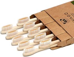 Biodegradable Bamboo toothbrush 10 packs - BPA-Free Soft bristles Environmental friendly compostable natural wooden toothbrush hl2030907