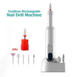 Nail Manicure Set 18000RPM Wireless Nail Drill Machine Electric Nail Sander Cordless Rechargable Manicure Machine Milling Cutter Nail Machine 230809