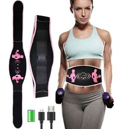 Portable Slim Equipment EMS Muscle Stimulation Abs Abdominal Belt Trainer Stimulator Massage Fitness Slimming Massager Belly Weight Loss Body Shaping 230907