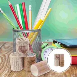 Storage Bottles 4 Rolls DIY Paper Tape Stickers Scrapbook Tapes Hand Account Adhesive Washi Gothic Gift Wrapping