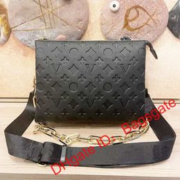 10A Embossed shoulder bags Women's Designer purses COUSSIN Luxury crossbody tote square purses handbags Genuine leather two straps Chain Messenger Bags