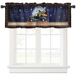 Curtain Halloween Truck Pumpkin Crow Boo Short Curtains Kitchen Cafe Wine Cabinet Door Window Small Home Decor Drapes