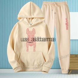 Men's Tracksuits Cotton Mens Autumn Sets Hoodie+Pants 2 Piece Casual Sweatshirt Sweatpants Womens Fashion Sportswear Luxury Suit Korea Tracksuits x0907