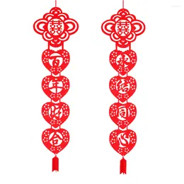 Curtain Front Door Wreath Siamese Couplet Festival Banner Sign Decorate Outdoor Non-woven Fabric