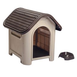 kennels pens MQ Dog House with Bowl for Small to Medium Breeds Espresso Beige 230906