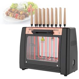 1200W Electric BBQ Kebab Grill Machine Automatic Rotating Barbecue Smokeless Oven Roast Skewers Machine Heating Stove