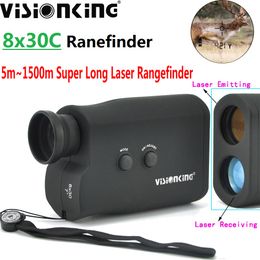 Visionking 8X30 Laser Rangefinder FMC Long 1500m Distance Meter 7°Field of View Outdoor Tactical Hunting Golf Optical Monocular