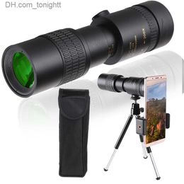 Telescopes 10-300X40 HD Zoom Monocular Portable Telescope Mobile Telephoto Lens w/Tripod for Outdoor Camping Bird Watching Traveling Q230907