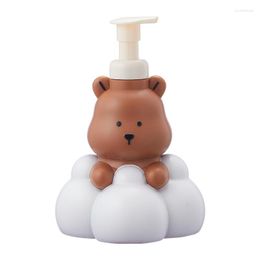 Liquid Soap Dispenser 1Pcs Cartoon Bear Foaming Bathroom Hand Sanitizer Shower Gel Shampoo Refillable Pump Bottle Making Foam Container