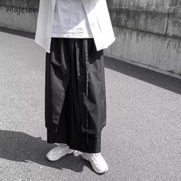Men's Pants Men Personality Stylish Baggy Culottes Aesthetic Pantalones Leisure Streetwear Simple Japanese Style Classic Breathable