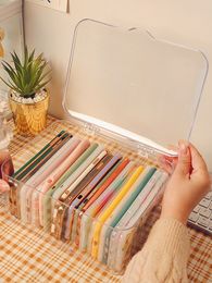 Storage Boxes Bins Ins Transparent Phone Case Organiser Box with Cover Home Desktop Acrylic Sundries Basket Holder 230907