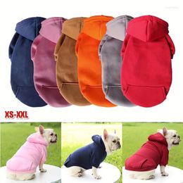 Dog Apparel 1Pc Cute Plain Color Pet Hoodie For Autumn And Winter Warm Clothes
