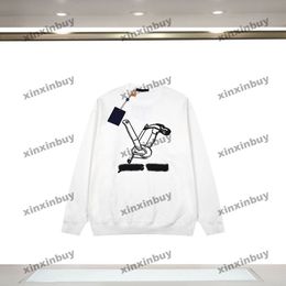 xinxinbuy Men designer Hoodie Sweatshirt 23ss Paris letter Toolbox pattern embroidery long sleeve women black white XS-XL
