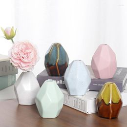 Vases Nordic Style Modern Round Bottle Minimalist Decorative Vase Ceramic Decoration Home Illustration Art Handmade