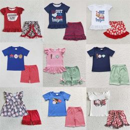Jerseys Wholesale Baby Girl Boy Baseball Summer Set Game Ball Short Sleeves Top Tee Shirt Toddler Kids Love Shorts Children Outfit 230906