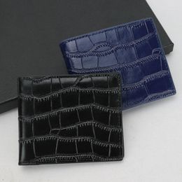 Wallets Free Custom Letters Genuine Crocodile Pattern Leather Wallet Men Thin Male Purse Money Dollars Clip Holder