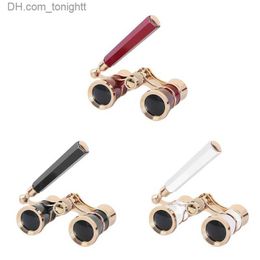 Telescopes Mini Protable Vintage Glasses Binocular Telescope with Handle Fashion Women Elegant Multipurpose Opera Theatre Horse Q230907