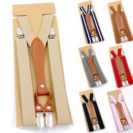 Suspenders Fashion Suspenders Men Women Adult Leather Trimmed End Y Back Adjustable Elastic Trouser Braces Strap Belt Wedding Party 230907