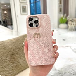 Luxury Phone Cases Designer Phone Cases Pink Serpentine Letters Case Fashion Shockproof Cover Shell For IPhone 14 Pro Max 13P 12 11 XSmax