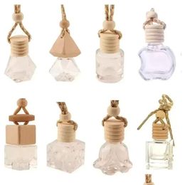 Essential Oils Diffusers Stock Car Hanging Glass Bottle Empty Per Aromatherapy Refillable Diffuser Air Fresher Fragrance Pendant Ornam Dhtxn