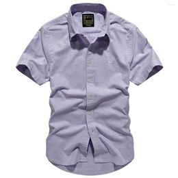 Men's Casual Shirts 2024 Short-sleeved Shirt Summer Business Loose Cotton Oxford Fashion