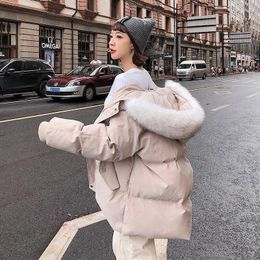 Women's Trench Coats Winter Clothes Thicker Style Cotton-padded Jacket Mid-length Bread Coat Student Loose Padded Trend