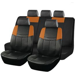 Car Seat Covers AUTO PLUS Universal Leather Set Accessories Interior Fit For Most SUV Truck Van Cushion Four Season