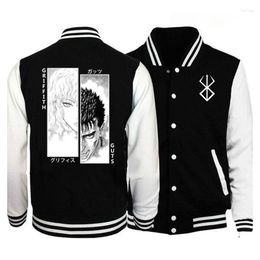 Men's Jackets Anime Berserk Baseball Jacket Guts Griffith Graphic Print Jersey Autumn/Winter Unisex Long Sleeve Coats