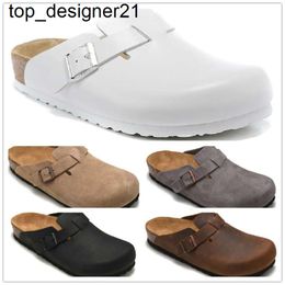 New designer Boston summer cork flat slippers Fashion designs leather slippers Favourite Beach sandals Casual shoes Clogs for Women Men bag head mens Slippers