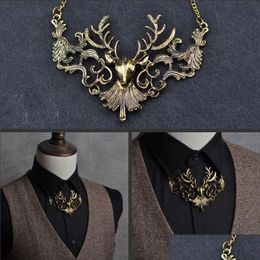 Neck Tie Set Elk Bow Highend Fashion Womens Necklace Groom Casual Banquet Accessories Gift Personality Mens Jewellery 220819 Drop Delive Dhnrm