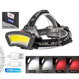 Powerful COB LED Headlamp head Headlight USB Head Lamp Lighting lampe frontale Light Torches Lamp 18650 battery12922