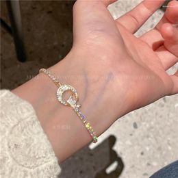 Jewellery Pouches Synthetic Moissanite Diamond Bright Luminous Crown Bracelet Plated With Real Gold Moon Hand Rope Drawstring