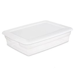 Hanging Baskets Sterilite 28 Qt Storage Box Plastic White Set of 10 230728 ZZ