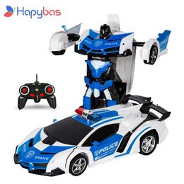 ElectricRC Car RC Car Transformation Robots Sports Vehicle Model Drift Car Toys Cool Deformation Car Kids Toys Gifts For Boys 230906