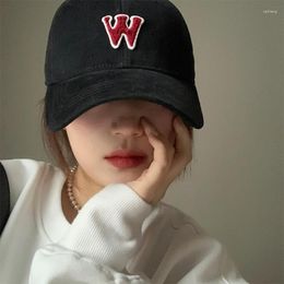 Ball Caps Letter Baseball Cap Female Wide Brim Big Head Circumference Black Peaked Fashion Couple Retro Show Face Small Hat