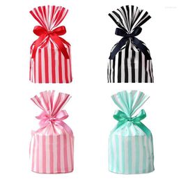 Gift Wrap Stripe Dragee Black Box Bags Wedding Candy Biscuits Snack Baking Package Plastic Packaging Event Party Supplies