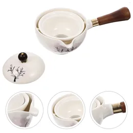 Dinnerware Sets Ceramic Side Handle Jug Delicate Tea Kettle Heat-resistant Teapot Teaware Rotatable Chinese Rotating Japanese