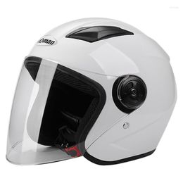 Motorcycle Helmets Gloss White Light Weight Safety Helmet Nuoman Open Face Scooter Bike Casco M L XL Adult