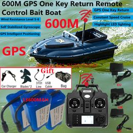 ElectricRC Boats Professional 16 GPS Auto Return Positioning Remote Control Bait Boat 600M Waterproofing High Speed Smart RC Fishing 230906