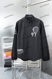 xinxinbuy Men designer Coat Jacket Hot air balloon embroidery long sleeves women Grey Black khaki apricot M-2XL
