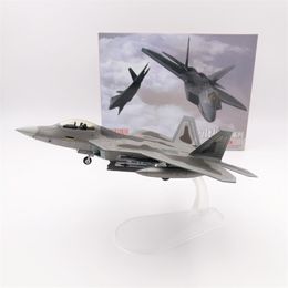 Aircraft Modle Wltk Diecast Metal Plane Toy 1/100 Scale Model Toys Lockheed F-22 F22 Raptor Fighter USA Air Force 230906