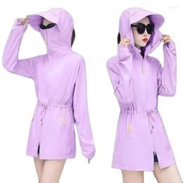 Women's Trench Coats Sun Protection Clothing Women Mid-Length 2023 Summer Korean Version Wild Outdoor Cycling Thin Jacket